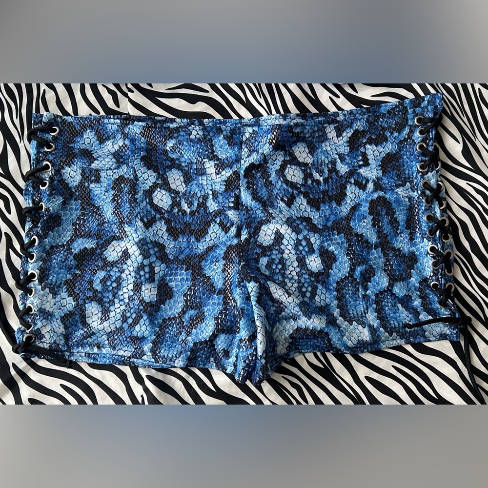 Blue Python 2-Piece Bikini Short Set - image 4